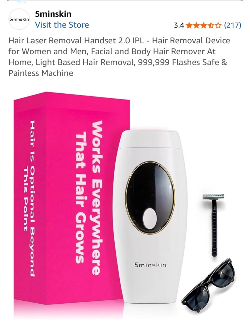 White IPL Hair Removal Handset – White At-Home Laser Device for Women